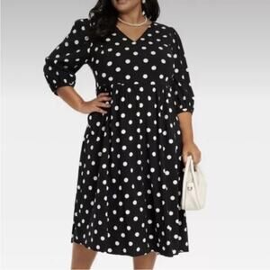 Ava & Viv Black Polka Dot Dress